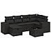 Set Divani da Giardino con Cuscini 7pz Nero Polyrattan - Foto miniatura 1