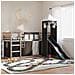 Letto a Castello con Scivolo e Tende Bianco e Nero 90x200 cm - Foto miniatura 2