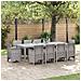 Set da Pranzo per Giardino 11 pcs Grigio chiaro Rattan Polt - Foto miniatura 2