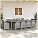 Set da Pranzo per Giardino 11 pcs Grigio chiaro Rattan Polt - Foto miniatura 3