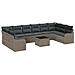 Set Divano da Giardino con cuscino 11 pcs Grigio Poly Rattan - Foto miniatura 1
