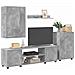 Set di mobile TV da 4 pezzi 4 pcs Grigio cemento - Foto miniatura 3