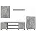 Set di mobile TV da 4 pezzi 4 pcs Grigio cemento - Foto miniatura 9