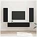 Set mobile TV Montaggio a parete 4 pcs Nero Legno multistrato - Foto miniatura 2