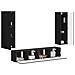 Set mobile TV Montaggio a parete 4 pcs Nero Legno multistrato - Foto miniatura 3