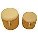 Set 2 Pouf Contenitore Bolzano In Velluto A Coste Senape Ø38x38 E Ø32x28 Cm - Foto miniatura 2