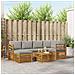 Set divani con cuscino 7 pcs Grigio Naturale e Chiaro - Foto miniatura 2