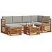 Set divani con cuscino 7 pcs Grigio Naturale e Chiaro - Foto miniatura 3