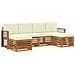 Set divani 6 pcs Naturale e Crema Legno di Acacia Massello - Foto miniatura 1