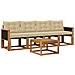 Set di divani da esterno con cuscino 5 pcs Naturale e Beige - Foto miniatura 1