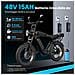 Bicicletta Elettrica X5 20 Pollici Fat Tire Ebike Batteria Rimovibile 48V 15Ah 250W Autononomia 60-80km Con Ripiani - Foto miniatura 7