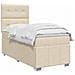 Letto Box Spring LED con Materasso Crema 90 x 200 cm Tessuto - Foto miniatura 3