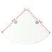 Scaffale Angolare Con Supporti Cromati In Vetro Bianco 35x35 Cm - Foto miniatura 6