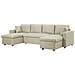 Divano Letto Angolare In Tessuto Beige Sommen - Foto miniatura 3