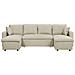 Divano Letto Angolare In Tessuto Beige Sommen - Foto miniatura 7