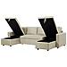 Divano Letto Angolare In Tessuto Beige Sommen - Foto miniatura 14