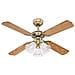 Westinghouse Ventilatore A Soffitto Princess Trio E14, 60 W, Finitura In Ottono Lucidato, Pale In Rovere / mogano - Foto miniatura 1