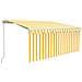 Tenda Sole Retrattile Manuale con Parasole 3x2,5m Gialla Bianca - Foto miniatura 1