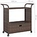 Carrello Da Bar Con Cassetto Marrone 100x45x97 Cm In Polyrattan - Foto miniatura 13