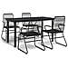 Set Da Pranzo Da Giardino 5 Pz Nero In Rattan Pvc - Foto miniatura 2