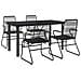 Set Da Pranzo Da Giardino 5 Pz Nero In Rattan Pvc - Foto miniatura 3
