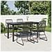 Set Da Pranzo Da Giardino 5 Pz Nero In Rattan Pvc - Foto miniatura 1