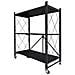 Home Scaffale Portaoggetti Multiuso Pieghevole Con Ruote 71x35 X87 Cm Nero - Foto miniatura 6