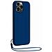 Cover In Silicone Per Iphone 14 Pro Con Cinturino Da Polso Abbinato, Blu Marine - Foto miniatura 1