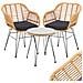 Set Arredo Giardino In Rattan Con Tavolino Ripiano In Vetro E 2 Sedie Da Esterno - Foto miniatura 1