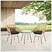 Set Arredo Giardino In Rattan Con Tavolino Ripiano In Vetro E 2 Sedie Da Esterno - Foto miniatura 3
