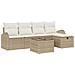 Set di Divani da Giardino da 6 Pezzi con Cuscini Beige Polyrattan - Foto miniatura 1