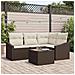 Set Divano da Giardino in 4 Pezzi con Cuscini Grigio Poly Rattan - Foto miniatura 2