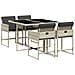 Set Pranzo da Giardino 5pz con Cuscini Grigio Chiaro Polyrattan - Foto miniatura 1