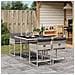 Set Pranzo da Giardino 5pz con Cuscini Grigio Chiaro Polyrattan - Foto miniatura 2