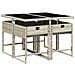 Set Pranzo da Giardino 5pz con Cuscini Grigio Chiaro Polyrattan - Foto miniatura 3