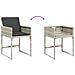 Set Pranzo da Giardino 5pz con Cuscini Grigio Chiaro Polyrattan - Foto miniatura 6