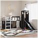 Letto a Castello con Scivolo e Tende Bianco e Nero 90x200 cm - Foto miniatura 2