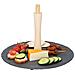 Set Vassoio Da Servizio Ardesia 30cm Per Merenda Manico In Legno Resistente, Nero - Foto miniatura 4