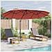 Ombrellone a braccio da giardino Terracotta 372 x 198 x 243 cm - Foto miniatura 4