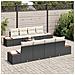 Set Divano da Giardino con cuscino 9 pcs Nero Poly Rattan - Foto miniatura 3