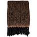 Plaid Carmel In Misto Lana Marrone Con Frange Nere 130x170 Cm - Foto miniatura 1
