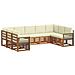 Set divani 9 pcs Naturale e Crema Legno di Acacia Massello - Foto miniatura 1