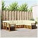 Set divani 9 pcs Naturale e Crema Legno di Acacia Massello - Foto miniatura 2