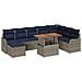 Set Divano da Giardino 9 pz grigio e blu navy - Foto miniatura 1