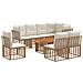 Set Divano da Giardino 9 pz Naturale e Bianco Crema polyrattan - Foto miniatura 1