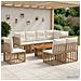 Set Divano da Giardino 9 pz Naturale e Bianco Crema polyrattan - Foto miniatura 7
