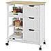 Carrello Cucina Credenza Da Cucina O Bagno Con 3 Cassetti E 1 Cestino L68*p38*a85 Cm Fkw79-w - Foto miniatura 3