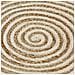 Tappeto Lavorato A Mano In Juta Stampa A Spirale Bianco 90 Cm - Foto miniatura 2