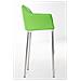 Sgabello Alto Bar DAMASO in Similpelle - Sedia Sgabello con Braccioli e Schienale Imbottiti e Poggiapiedi l Sgabello Fisso Bar Cucina Pub in Acciaio - H 83 cm Verde Acciaio Inox - Foto miniatura 3