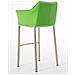 Sgabello Alto Bar DAMASO in Similpelle - Sedia Sgabello con Braccioli e Schienale Imbottiti e Poggiapiedi l Sgabello Fisso Bar Cucina Pub in Acciaio - H 83 cm Verde Acciaio Inox - Foto miniatura 4